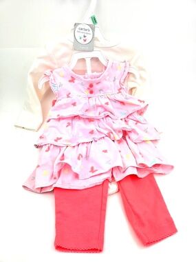 Carter's Baby Outfit Size 6m Girls 3pc Set Daddy Loves Me Bodysuit Top Pants